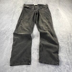Free People We The Free Jeans 31 Black Straight Leg Button Fly Grunge Streetwear